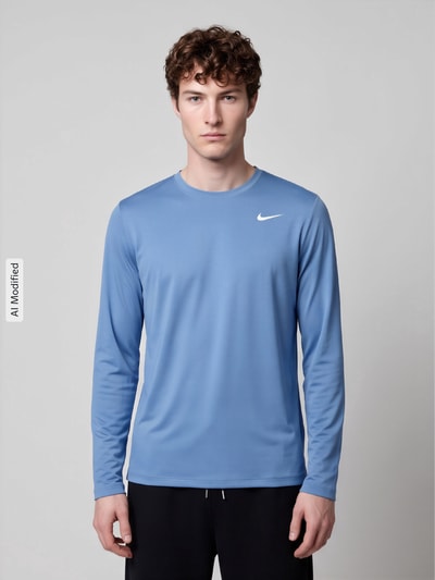 Nike Training Regular Fit Sport-Langarmshirt mit Rundhalsausschnitt Blau 4