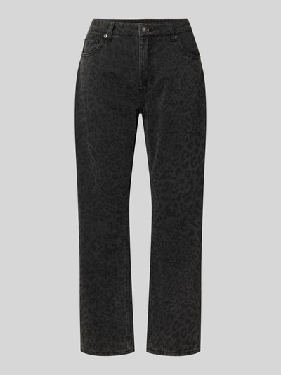 Juvia Mid Waist Jeans mit Animal-Denim-Optik Black 1