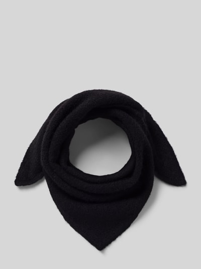 Productfoto, zwarte driehoekige sjaal met wol, zachte structuur, productnaam: Sjaal met wol van Jake*s Casual