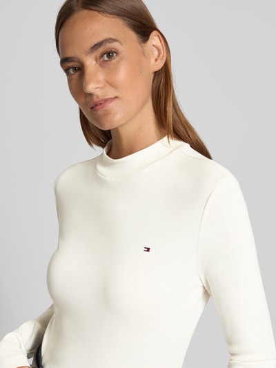Tommy Hilfiger Bluzka z długim rękawem o kroju slim z czystej bawełny Biały 3