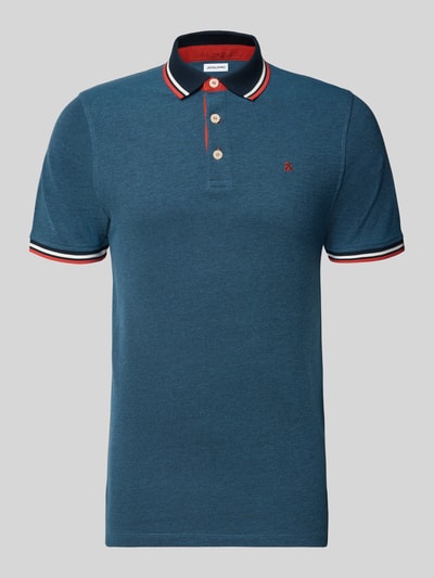 Jack & Jones Regular fit poloshirt met labelstitching, model 'PAULOS' Jeansblauw - 2