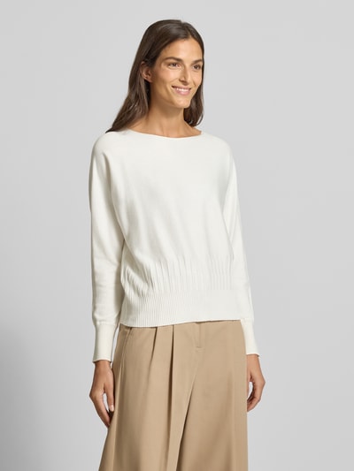 s.Oliver BLACK LABEL Comfort fit gebreide pullover van viscosemix Offwhite - 4