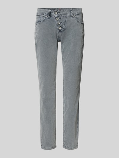 Buena Vista Spodnie sztruksowe z 5 kieszeniami i zapięciem na guzik model ‘MALIBU’ Jasnoszary 2