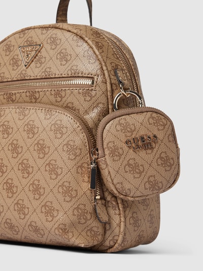 Guess Rucksack mit Allover-Logo-Print Hellbraun 3