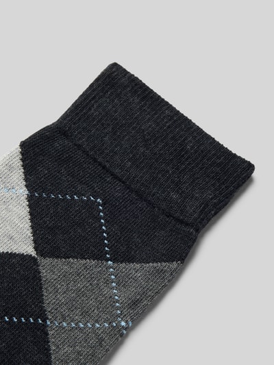 Burlington Socken mit geripptem Abschluss Dunkelgrau 2