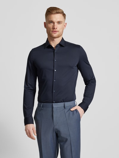 OLYMP No. Six Super slim fit zakelijk overhemd met kentkraag Marineblauw - 4