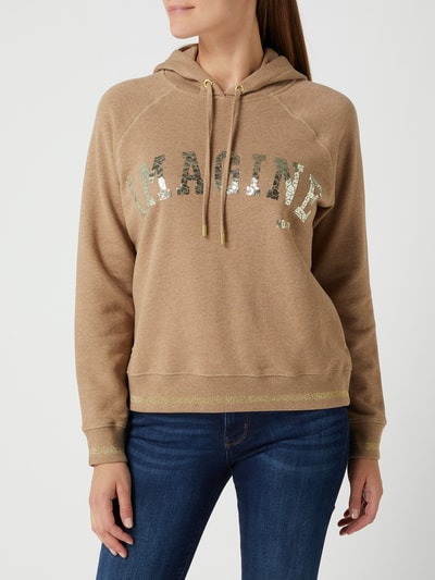 MOS MOSH Hoodie van katoen, model 'Kash' Camel - 4