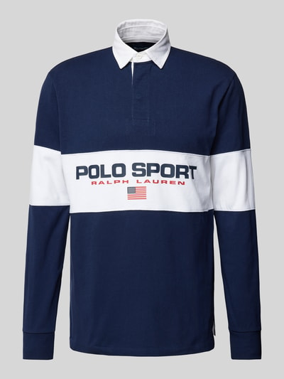 Polo Sport Classic Fit Poloshirt mit Label-Print Dunkelblau 1