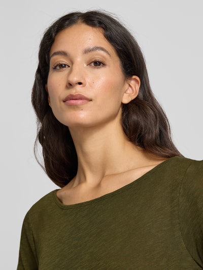 Marc O'Polo Regular Fit Langarmshirt aus reiner Baumwolle Oliv 3