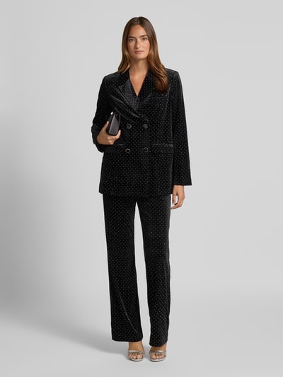 YAS High Waist Hose aus Samt Modell 'HELLA' Metallic Black 1