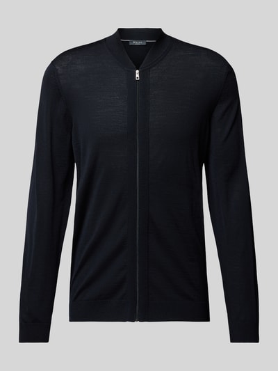 MAERZ Muenchen Gebreid jack van scheerwol met ritssluiting Marineblauw - 2