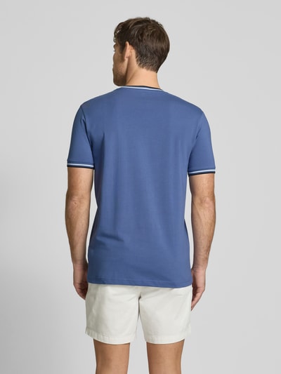 Christian Berg Men T-shirt met ribboorden Jeansblauw - 5