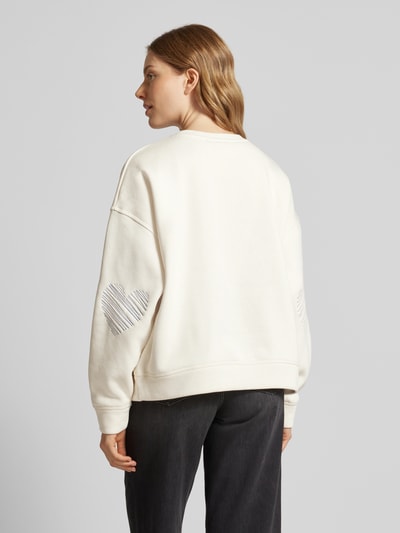 ICHI Sweatshirt mit Motiv-Stitching Modell 'MERELLA' Offwhite 5