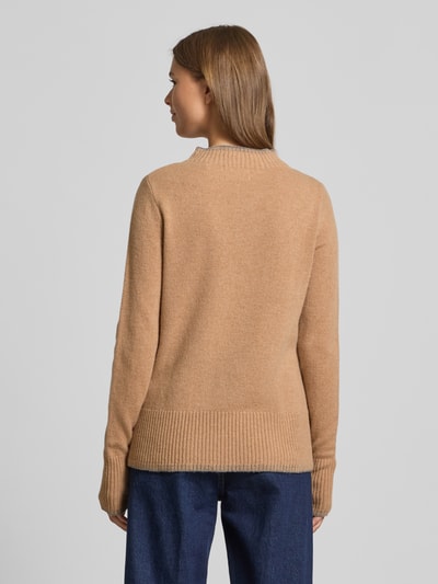 Christian Berg Woman Bluzka z długim rękawem o kroju regular fit z imitacji dzianiny z czystej wełny Camel 5