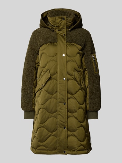 Marc O'Polo Płaszcz puchowy o kroju regular fit z obszyciem z imitacji futerka Khaki 2