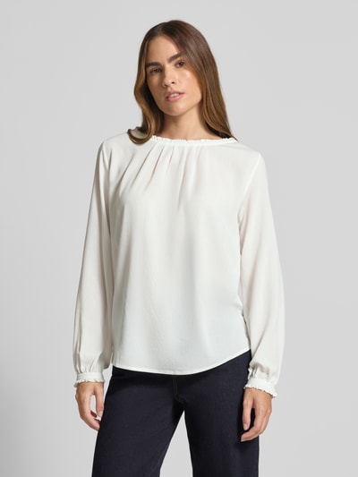 More & More Bluzka z dodatkiem wiskozy i falbanami Złamany biały 4