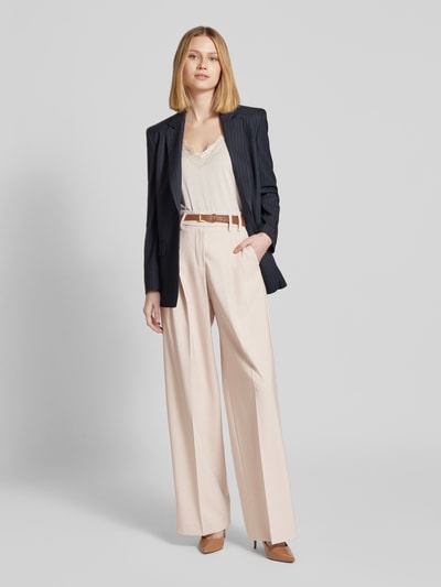 Raffaello Rossi Wide Leg Bundfaltenhose mit Bügelfalten Modell 'MAYLA' Sand 1