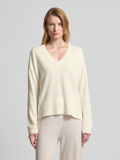 LIU JO SPORT Oversized Strickpullover mit gerippten Abschlüssen Offwhite 4