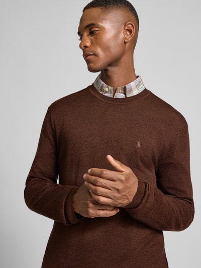 Polo Ralph Lauren Gebreide pullover van merinowol Middenbruin - 3