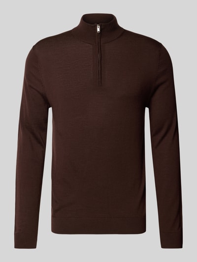 SELECTED HOMME Regular fit schipperstrui van zuivere merinowol, model 'TRAY' Middenbruin - 2