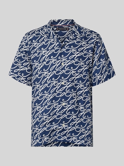 Tommy Hilfiger Regular Fit Freizeithemd aus reinem Leinen Modell 'LINEN CAMP COLLAR' Marine 2