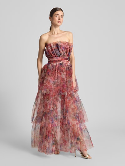 LACE & BEADS Abendkleid im Stufen-Look Kirsche 1