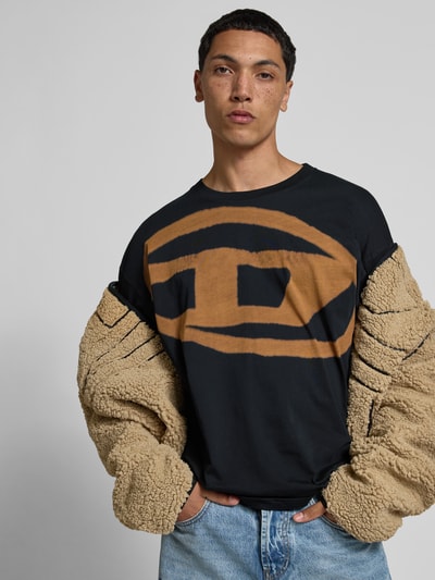 Diesel Relaxed Fit T-Shirt mit Logo-Print Black 3