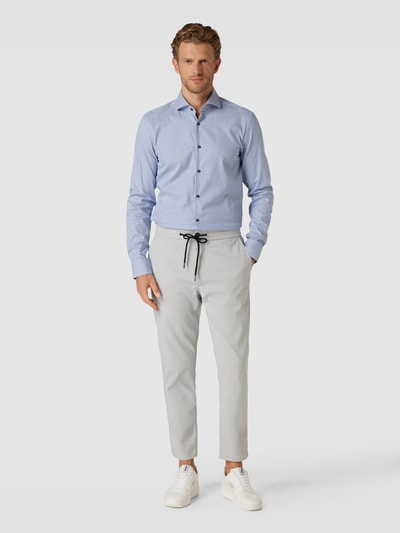 BOSS Slim Fit Business-Hemd mit Allover-Muster Bleu 1