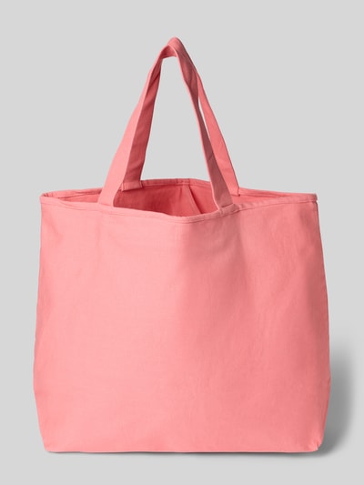 Produktfoto, Strandtasche aus Baumwolle Modell 'Dieuw' von Barts in Rosa, breite Tragehenkel, strukturiertes Textil, Schnürung oben, Haupt- und Innenfach mit Reißverschluss, Maße 53x39x19 cm, Schulterriemen 52 cm.