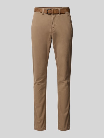 Tom Tailor Denim Slim Fit Chino mit Gürtel Camel 2