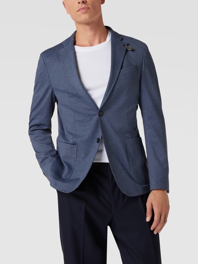 Baldessarini Slim fit 2-knoops colbert met broche, model 'Seba' Blauw - 4