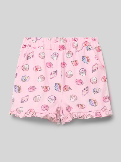 s.Oliver RED LABEL Regular fit korte jersey broek van een mix van katoen en elastaan Roze - 1