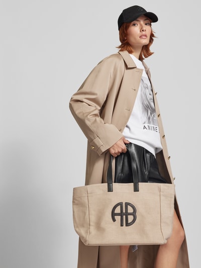 Anine Bing Tote Bag mit Label-Applikation Beige 1