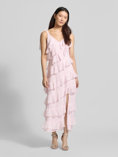 VILA Midikleid mit Volants Modell 'LUNA' Hellrosa 4