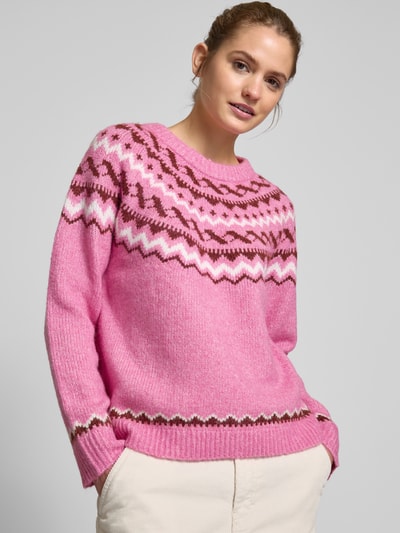 Only Pullover mit Norwegermuster Modell 'ISLE' Pink 3