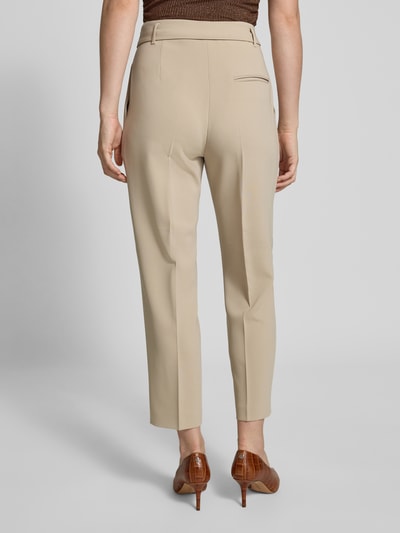 BOSS Spodnie o kroju regular fit z krepy odpornej na zagniecenia  Beżowy 5