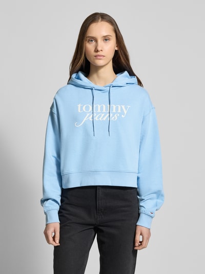 Tommy Jeans Korte hoodie met labelprint Bleu - 4