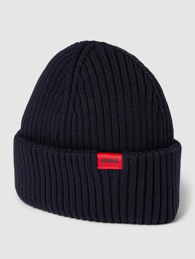 HUGO Beanie in Strick-Optik Modell 'Xishon' Marine 1