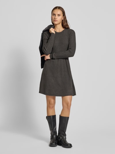 Only Gebreide jurk van viscosemix, model 'FIA' Antraciet - 1