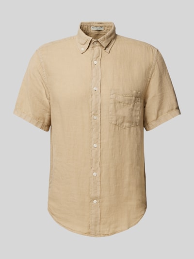 Gant Regular Fit Leinenhemd mit 1/2-Arm Beige 2