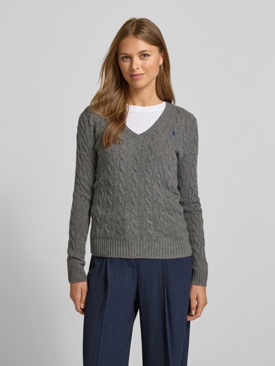Polo Ralph Lauren Gebreide pullover met kasjmier, model 'KIMBERLY' Middengrijs gemêleerd - 4