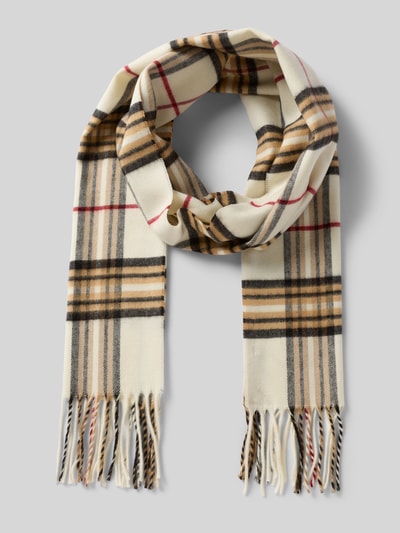 Christian Berg Men Schal mit Ausfransungen Offwhite 1