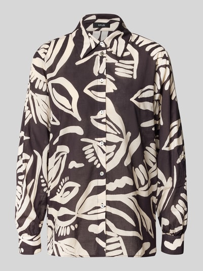 OPUS Regular Fit Hemdbluse mit durchgehender Knopfleiste Modell 'Fumine' Dunkelbraun 2