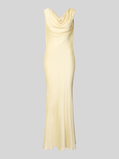 Produktfoto, Abendkleid mit Wasserfall-Ausschnitt von Swing aus cremefarbenem Satin, Maxikleid, Körpernaher-Schnitt, glatte Textur
