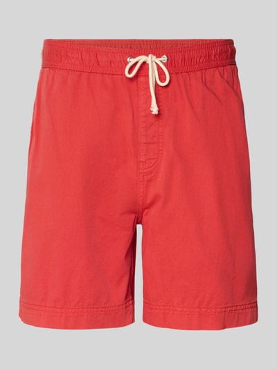 Produktfoto, Regular Fit Shorts mit elastischem Bund Modell 'SUNFADED' von Gant, rote Herren Shorts aus Reine Baumwolle, Tunnelzug, Bundweite Größe M 43 cm, Innenbeinlänge 15 cm