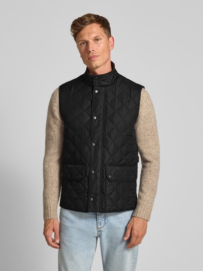 Barbour Regular Fit Steppweste mit Druckknöpfen Modell 'LOWERDALE GILET' Black 4