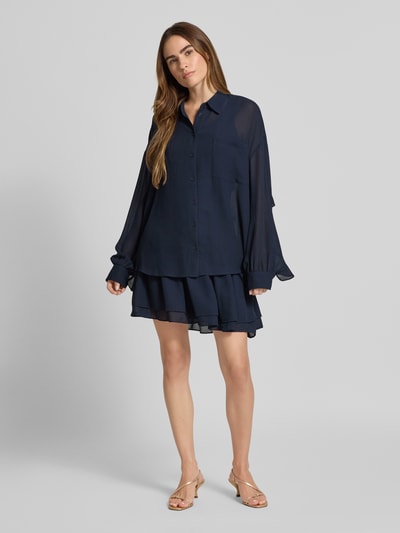 Essentiel Antwerp Loose Fit Hemdbluse mit Crêpe-Struktur Modell 'IFIRE' Marine 1