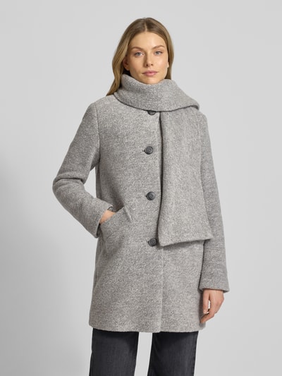 Fuchs Schmitt Lange jas met wol en sjaaldetail Zilver - 4