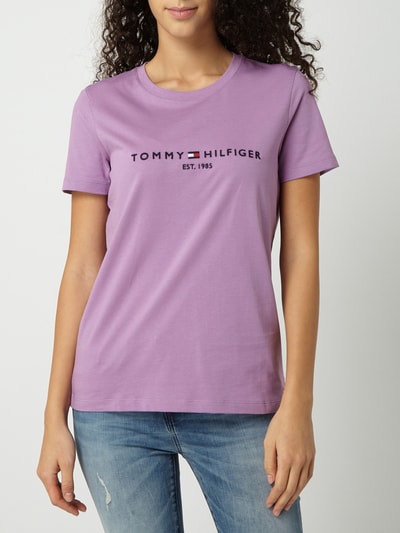 Tommy Hilfiger T-Shirt z bawełny organicznej  Lawendowy 4