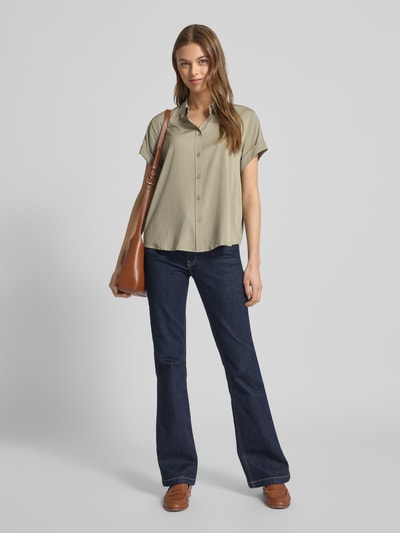 Samsøe Samsøe Regular Fit Hemdbluse mit 1/2-Arm Modell 'MAJAN' Oliv 1